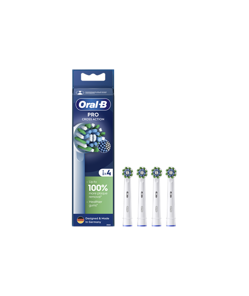 Oral-B, Toothbrush Heads, Cross Action Pro, Heads, For adults, Number of brush heads included 4, Number of teeth brushing