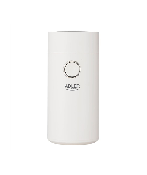 Кофемолка Adler, AD4446wg, 150 W, Coffee beans capacity 75 g, Lid safety switch, White