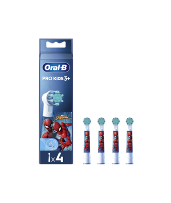 Oral-B Replacement Toothbrush Heads, EB10 4 refill Spiderman, Heads, For kids, Number of brush heads included 4