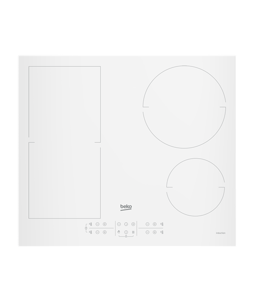 Варочная панель BEKO, HII64200FMTW, Induction, Number of burners/cooking zones 4, Touch control, Timer, White