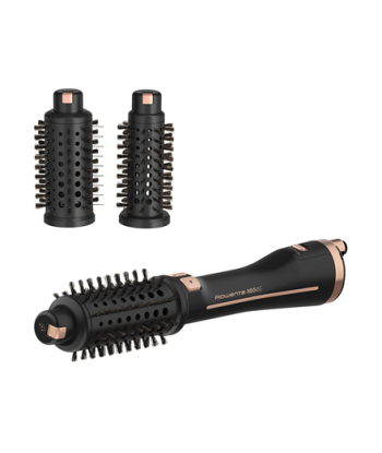 Rowenta, Styling Hair Brush, CF9620, Temperature (max) 80 °C, Number of heating levels 3, Black/Gold Rose