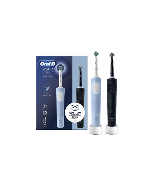 Hambahari Oral-B es, Vitality Pro Duo, Rechargeable, For adults, Number of brush heads included 2, Number of teeth brushing