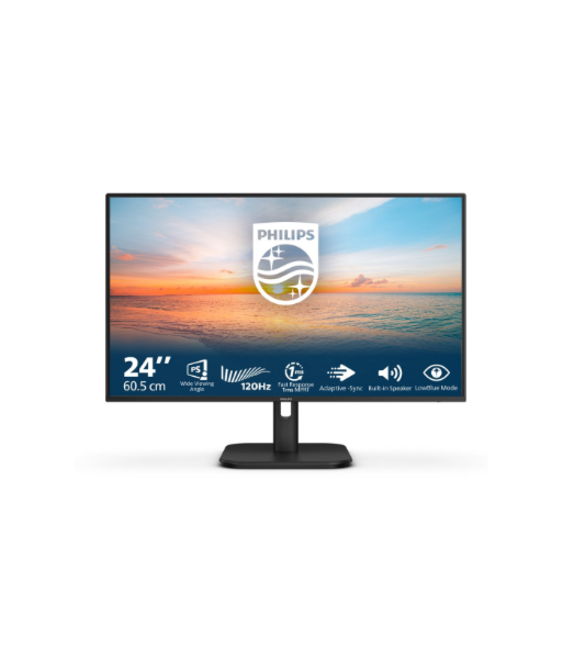 Philips, 24E1N1200A/00, 23.8", IPS, 16:9, 120 Hz, 4 ms, 1920 x 1080 pixels, 300 cd/m², HDMI ports quantity 1, Black