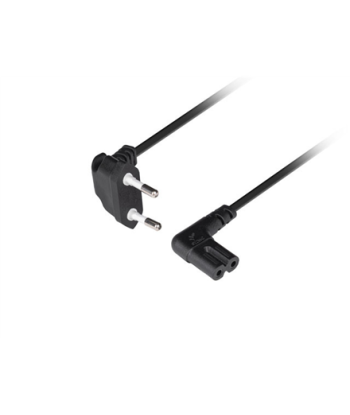 Lanberg CEE 7/16 to EC 320 C7 Euro (radio) power cord 1.8m angled VDE | CA-C7CA-12CC-0018-BK