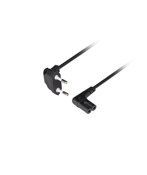 Lanberg CEE 7/16 to EC 320 C7 Euro (radio) power cord 1.8m angled VDE | CA-C7CA-12CC-0018-BK