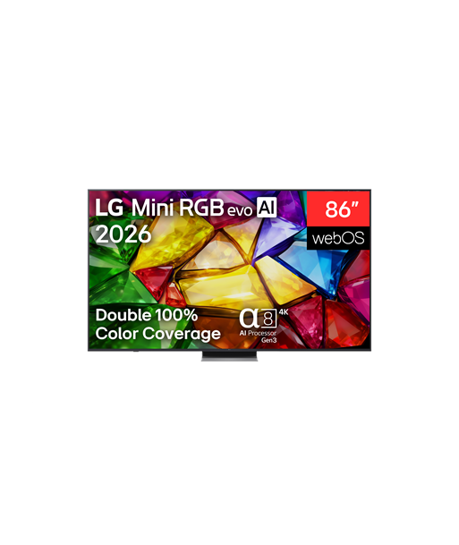 LG 4K evo AI Mini RGB TV, 86MRGB87B3B, 86, Smart TV, webOS, UHD, Black