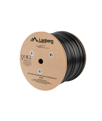 Lanberg Lan Cable Cat.6A SFTP 305M Solid Outdoor CU Black Fluke Passed | LCS6-21CU-0305-BK