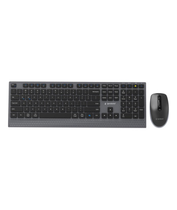 Клавиатура Gembird KBS-WPS-02, and Mouse Set, Wireless, US, Bluetooth, Black