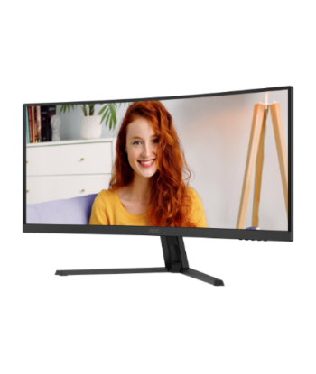 AOC CU34B3E, 34", VA, WQHD, 21:9, 120 Hz, 4 ms, 3440 x 1440 pixels, 300 cd/m², HDMI ports quantity 1, Black