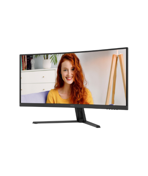 AOC CU34B3E, 34", VA, WQHD, 21:9, 120 Hz, 4 ms, 3440 x 1440 pixels, 300 cd/m², HDMI ports quantity 1, Black