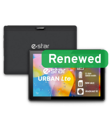 ESTAR Renewed Grade A, 10.1 URBAN Tablet 4GB, Black, 64 GB, Android