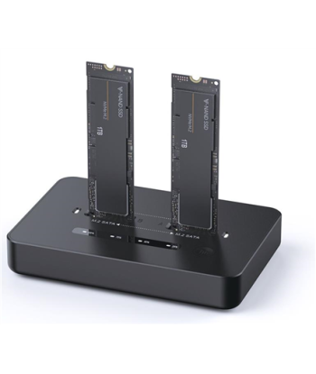 Gembird Desktop dual drive USB Type-C M.2 NVME (and SATA) SSD docking station, Black | DD2-U3M2