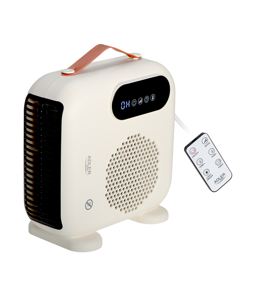 Adler LED Fan Heater with Remote Control, AD 7756, Fan heater, 2000 W, Beige, IPX0
