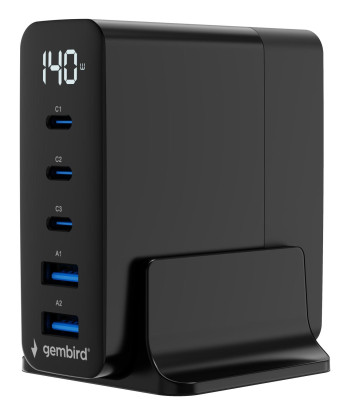 CHARGER USB UNIVERSAL 4P 140W/TA-UC-2A3C-PD140-01-BK GEMBIRD