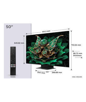 TV TCL 50" 4K Ultra HD 3840 x 2160 pixels Flat 16:9 QD-Mini LED 50C7K