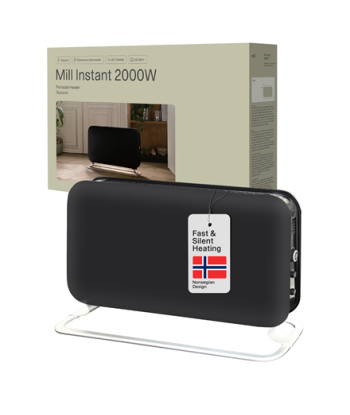 Konvektsioon küttepaneel Mill, Heater, SG2000LED, 2000 W, Number of power levels 3, Suitable for rooms up to 5-20 m², Black