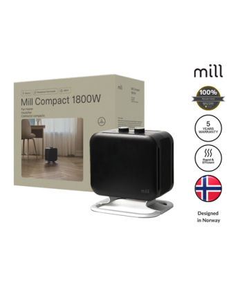 Ventilaator Mill, Heater, CUS1800MECBA, PTC, 1800 W, Suitable for rooms up to 30 m², Black