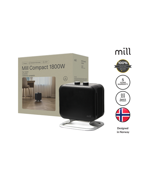 Вентилятор Mill, Heater, CUS1800MECBA, PTC, 1800 W, Suitable for rooms up to 30 m², Black