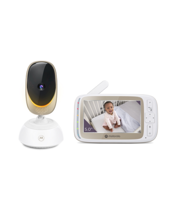 Видеоняня Motorola, Wi-Fi with Mood Light, VM85 CONNECT 5.0", White/Gold
