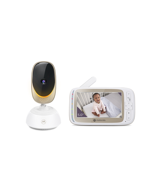 Motorola, Wi-Fi Video Baby Monitor with Mood Light, VM85 CONNECT 5.0", White/Gold