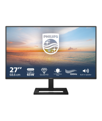 Philips, 27E1N1600AE/00, 27", IPS, 16:9, 100 Hz, 4 ms, 2560 x 1440 pixels, 350 cd/m², HDMI ports quantity 1, Warranty 36