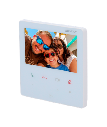 Hikvision DS-KH6110-WE1 4.3" Indoor Station,480x272,PoE,WiFi,4 Custom Buttons,Touch Screen,White