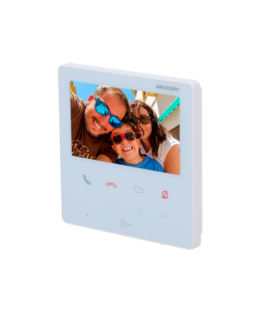 Hikvision DS-KH6110-WE1 4.3" Indoor Station,480x272,PoE,WiFi,4 Custom Buttons,Touch Screen,White