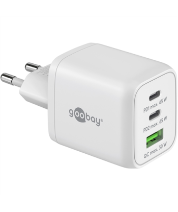 Goobay 65 W USB-C PD GaN Multiport Fast Charger Nano, White