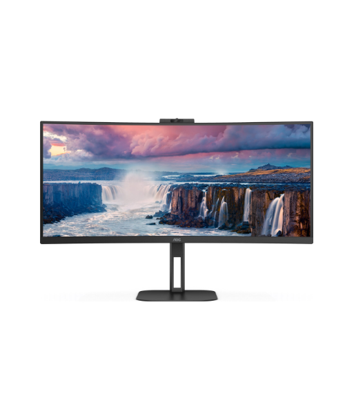 AOC, CU34V5CW/BK, 34", VA, 21:9, 100 Hz, 4 ms, 3440 x 1440 pixels, HDMI ports quantity 1