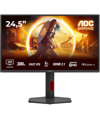 AOC, Q25G4SR, 24.5", Fast IPS, QHD, 16:9, 300 Hz, 1 ms, 2560 x 1440 pixels, 400 cd/m², HDMI ports quantity 2, Black