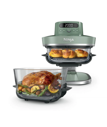 NINJA 5-in-1 XL Glass Air Fryer, AS090EUGN Crispi Pro, Power 2050 W, Capacity 5.7 L, Moss Green