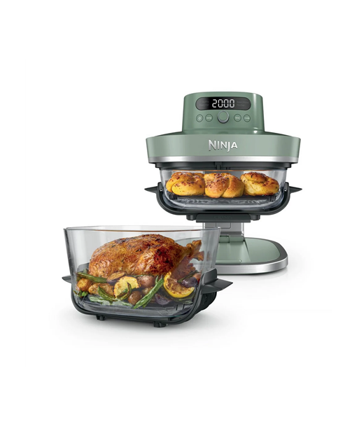 NINJA 5-in-1 XL Glass Air Fryer, AS090EUGN Crispi Pro, Power 2050 W, Capacity 5.7 L, Moss Green