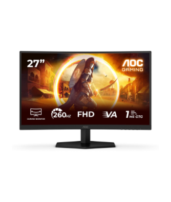 AOC C27G42ZE, 27", Fast VA, FHD, 16:9, 260 Hz, 1 ms, 1920 x 1080 pixels, 300 cd/m², HDMI ports quantity 1, Black