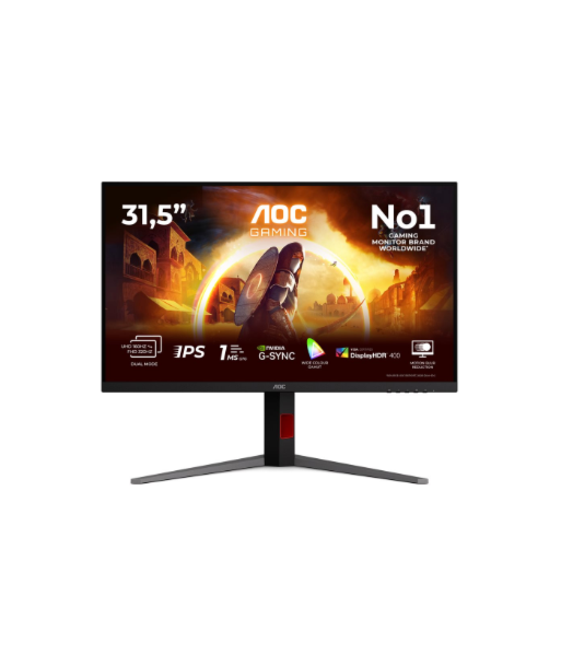 AOC U32G4U, 32", Fast IPS, UHD, 16:9, 160 Hz, 1 ms, 3840 x 2160 pixels, 450 cd/m², HDMI ports quantity 2, Black
