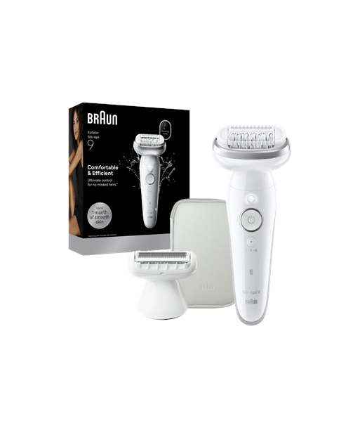 Braun Silk-épil 9 SES9-030 Epilator, Wet & Dry, White/Silver