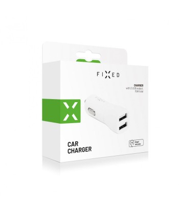 Fixed Car Charger Dual White, 15 W