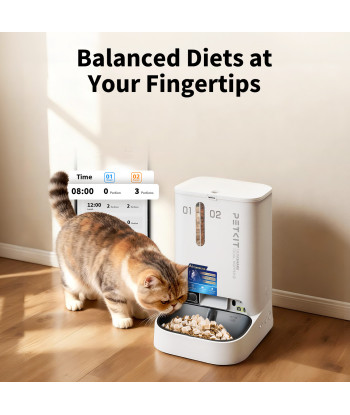 PETKIT YumShare Dual-Hopper Automatic Pet Feeder with Camera, 5 L, White