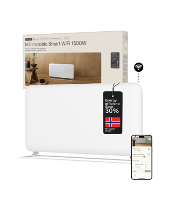 Soojendi Mill WiFi Panel, PA1500WIFI4A, Panel, 1500 W, Suitable for rooms up to 22 m², White, IPX4