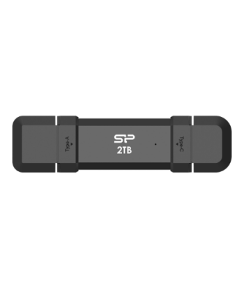 Silicon Power Portable External SSD, DS72, 500 GB, USB Type-A/USB Type-C 3.2 Gen 2, Black