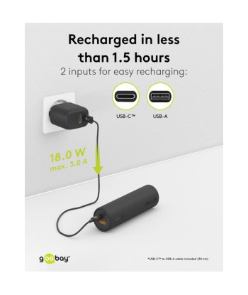 Goobay Bike Powerbank 5.0, 5000mAh, tugevdatud jalgratta juhtraua hoidik, 60656