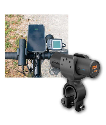 Goobay Bike Powerbank 5.0, 5000mAh, Reinforced Bicycle Handlebar Holder, 60656
