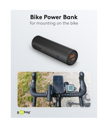 Goobay Bike Powerbank 5.0, 5000mAh, tugevdatud jalgratta juhtraua hoidik, 60656
