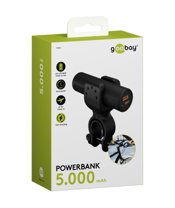Goobay Bike Powerbank 5.0, 5000mAh, tugevdatud jalgratta juhtraua hoidik, 60656
