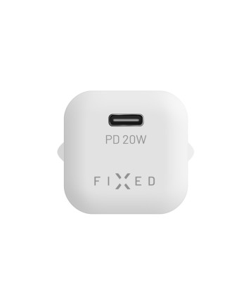 Fixed Mini USB-C Travel Charger USB-C/Lightning Cable Fast charging, White, 20 W