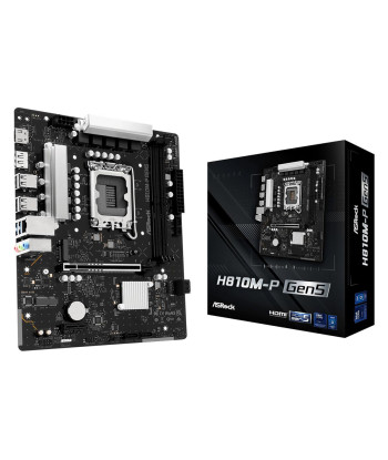 Mainboard ASROCK Intel H810 LGA 1851 (Socket V1) micro ATX RAM DDR5-SDRAM 2xSlots 1xNumber of M.2 (M) slots H810M-PGEN5