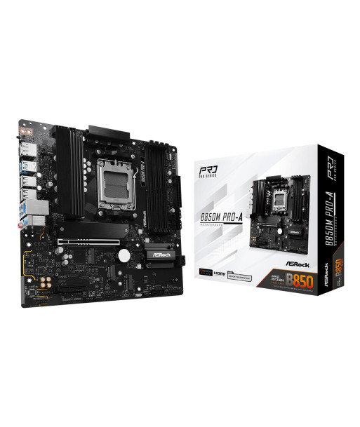 Mainboard ASROCK AMD B850 SAM5 Micro-ATX Memory DDR5 Memory slots 4 1xPCI-Express 4.0 4x	 1xPCI-Express 5.0 16x 1xM.2 1xHDMI