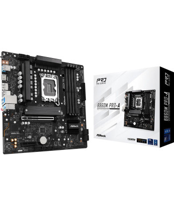 Mainboard ASROCK Intel B860 LGA 1851 (Socket V1) micro ATX RAM DDR5-SDRAM 4xSlots 3xNumber of M.2 (M) slots B860MPRO-A