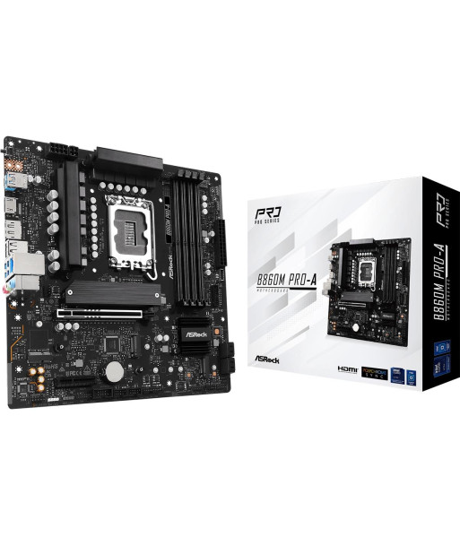 Mainboard ASROCK Intel B860 LGA 1851 (Socket V1) micro ATX RAM DDR5-SDRAM 4xSlots 3xNumber of M.2 (M) slots B860MPRO-A