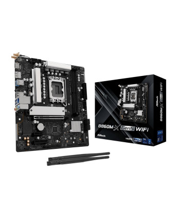 Mainboard ASROCK Intel B860 LGA 1851 (Socket V1) micro ATX RAM DDR5-SDRAM 2xSlots Wi-Fi Yes Bluetooth Yes 1xNumber of M.2 (M)