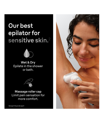 Braun Silk-épil 9 SES9-030 Wet & Dry epilaator, valge/hõbedane